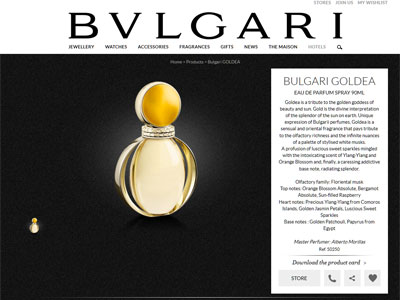 Bvlgari Goldea Website