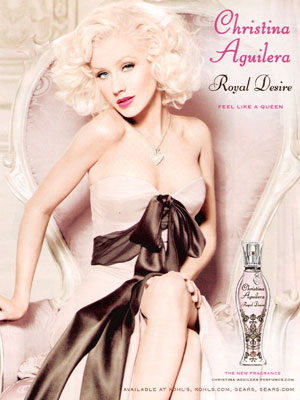 Christina Aguilera Royal Desire perfume celebrity endorsement adverts