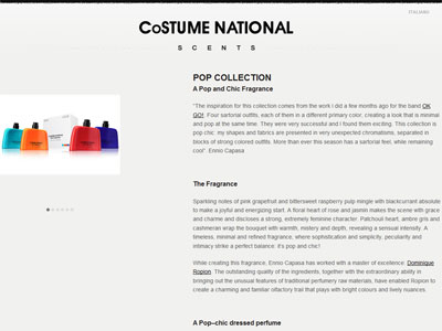 Costume National Pop Collection website