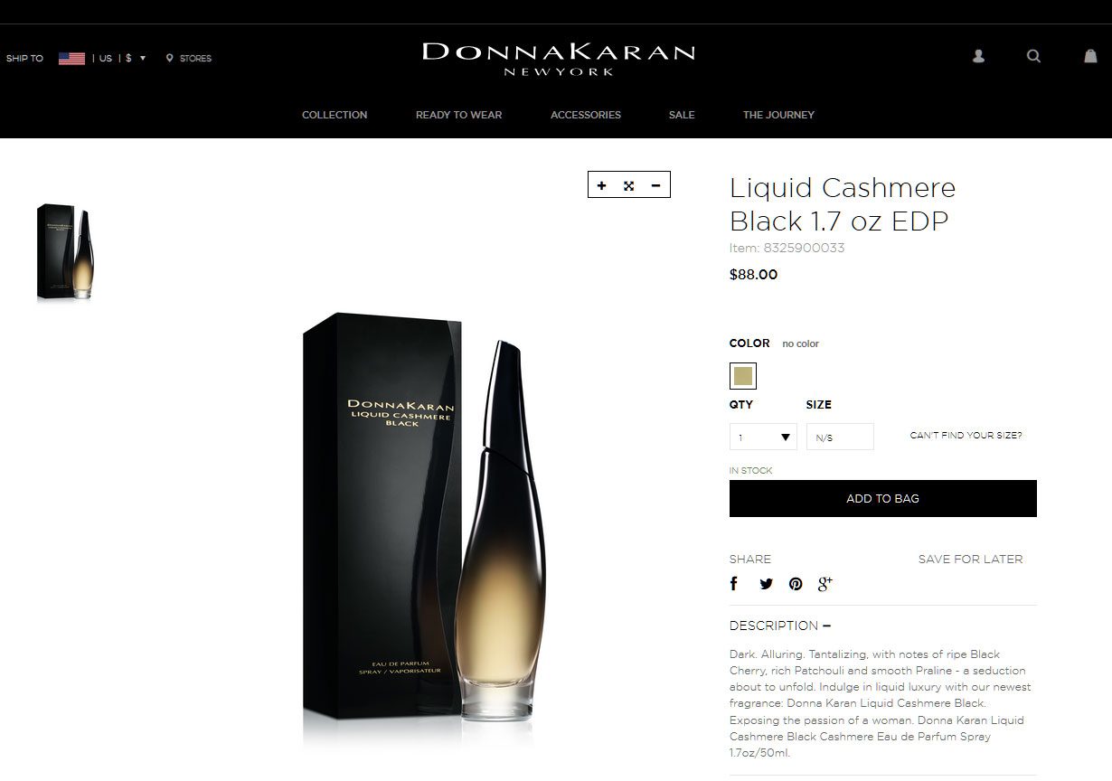 Liquid Cashmere Black Perfume By Donna Karan Fragrancexcom