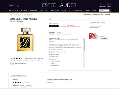 Estee Lauder Wood Mystique website