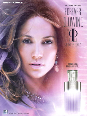 Jennifer Lopez Forever Glowing perfume celebrity endorsement ads