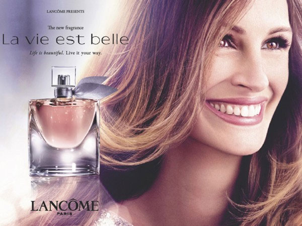 Julia Roberts Lancome perfume celebrity endorsements