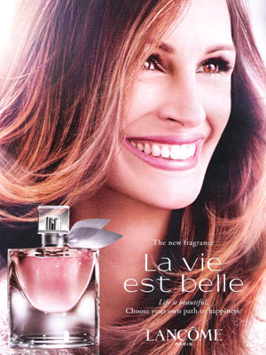 Julia Roberts Lancome La Vie Est Belle perfume celebrity endorsement adverts