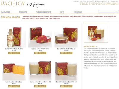 Pacifica Spanish Amber website