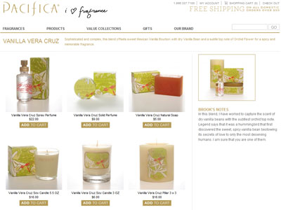 Pacifica Vanilla Vera Cruz website