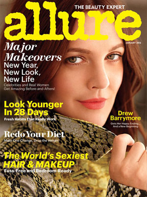 Drew Barrymore, Allure Magazine, January 2013
