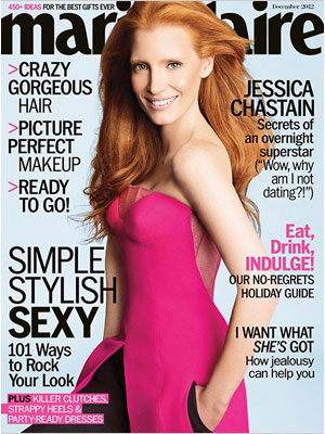Jessica Chastain, Marie Claire Magazine, December 2012