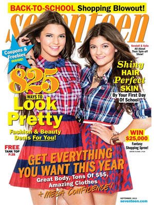 Kendall Jenner and Kylie Kardashian, Seventeen Magazine, September 2012