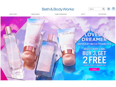 Bath & Body Works Lovely Dreamer website