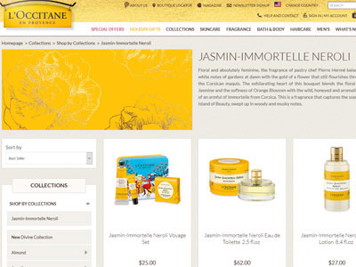 Jasmin Immortelle Neroli website