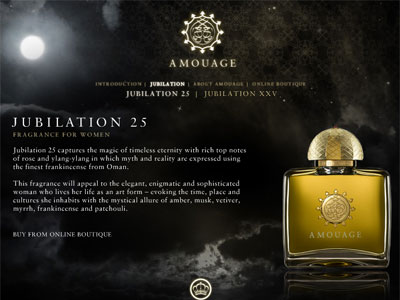 Amouage Jubilation 25 website