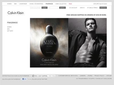 Calvin Klein Dark Obsession for Men website
