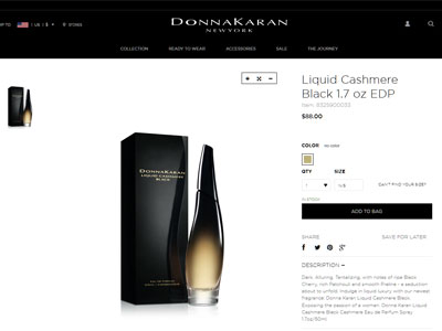 DKNY Liquid Cashmere Black Website