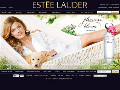 Estee Lauder Pleasures Bloom website
