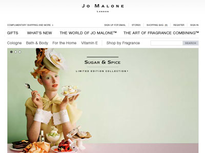 Jo Malone Sugar & Spice Collection website
