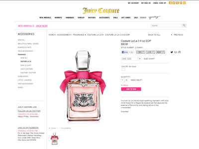 Juicy Couture Couture La La Fragrances - Perfumes, Colognes, Parfums ...