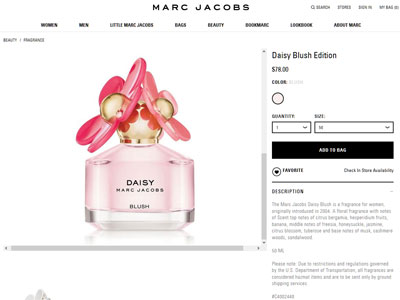Marc Jacobs Daisy Blush Website