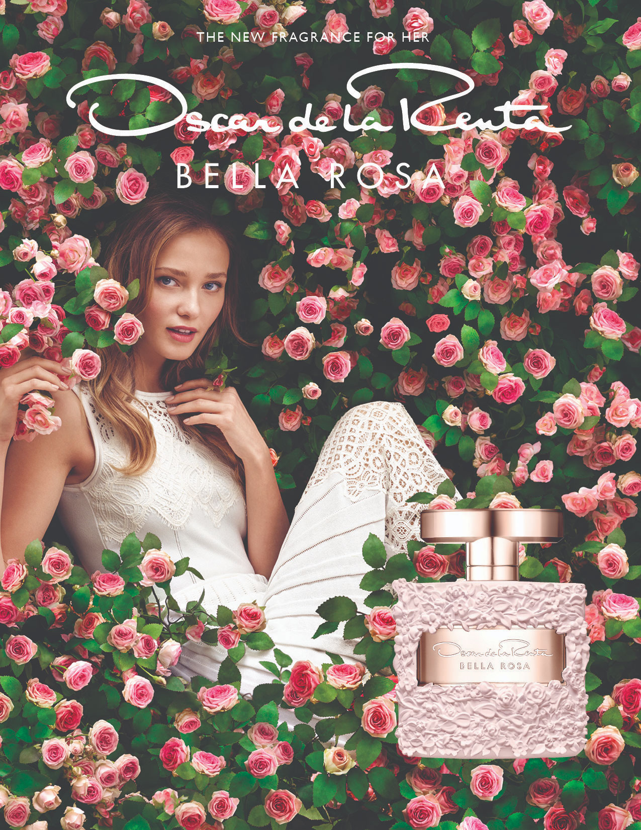 Oscar de la Renta Bella Rosa Perfume Ad