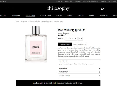 Philosophy Amazing Grace Website