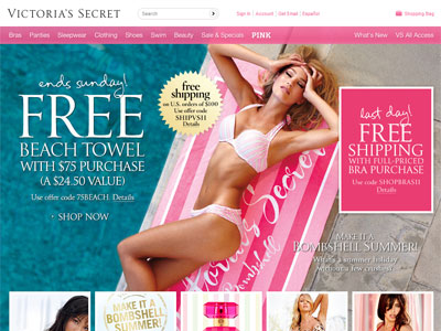 Victoria's Secret Very Sexy Summer website preview Victoria's Secret Very Sexy Summer website