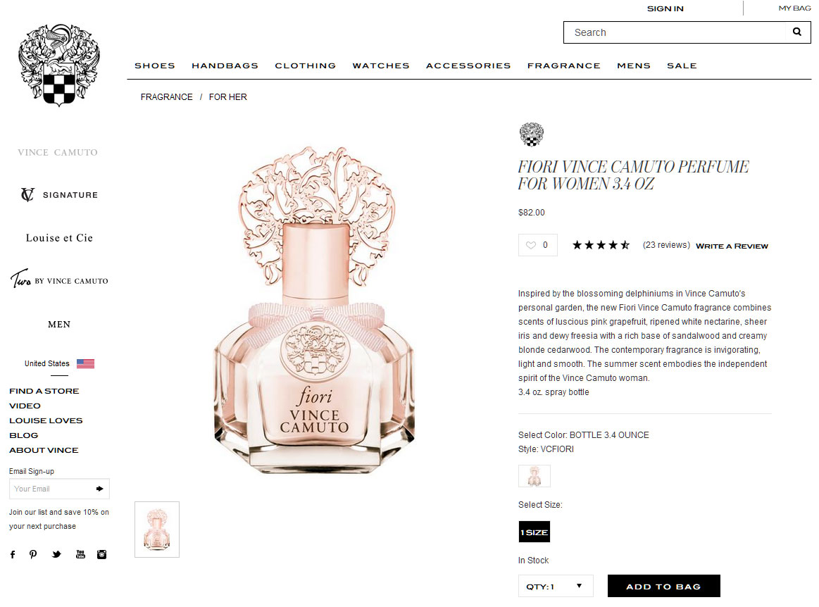 Vince Camuto Fiori - Perfumes, Colognes, Parfums, Scents resource