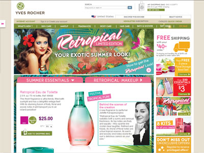 Yves Rocher Retropical website