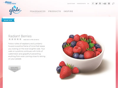 Glade Radiant Berries Website