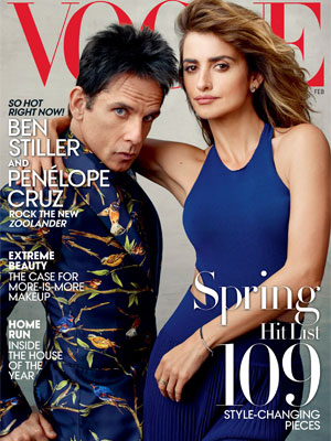 Penelope Cruz and Ben Stiller Vogue Magazine February 2016